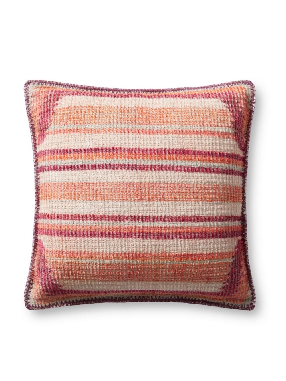 Loloi Decorative Pillow Cover ONLY 18” x 18” – Pink, Orange & Plum | NWT-